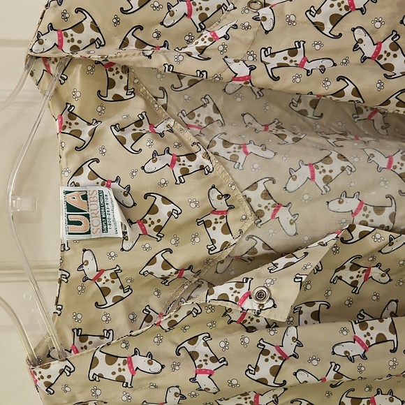 Uniform Advantage Dog Lover Medical Animal Print Scrub Jacket Plus Size 3x - Picture 2 of 10